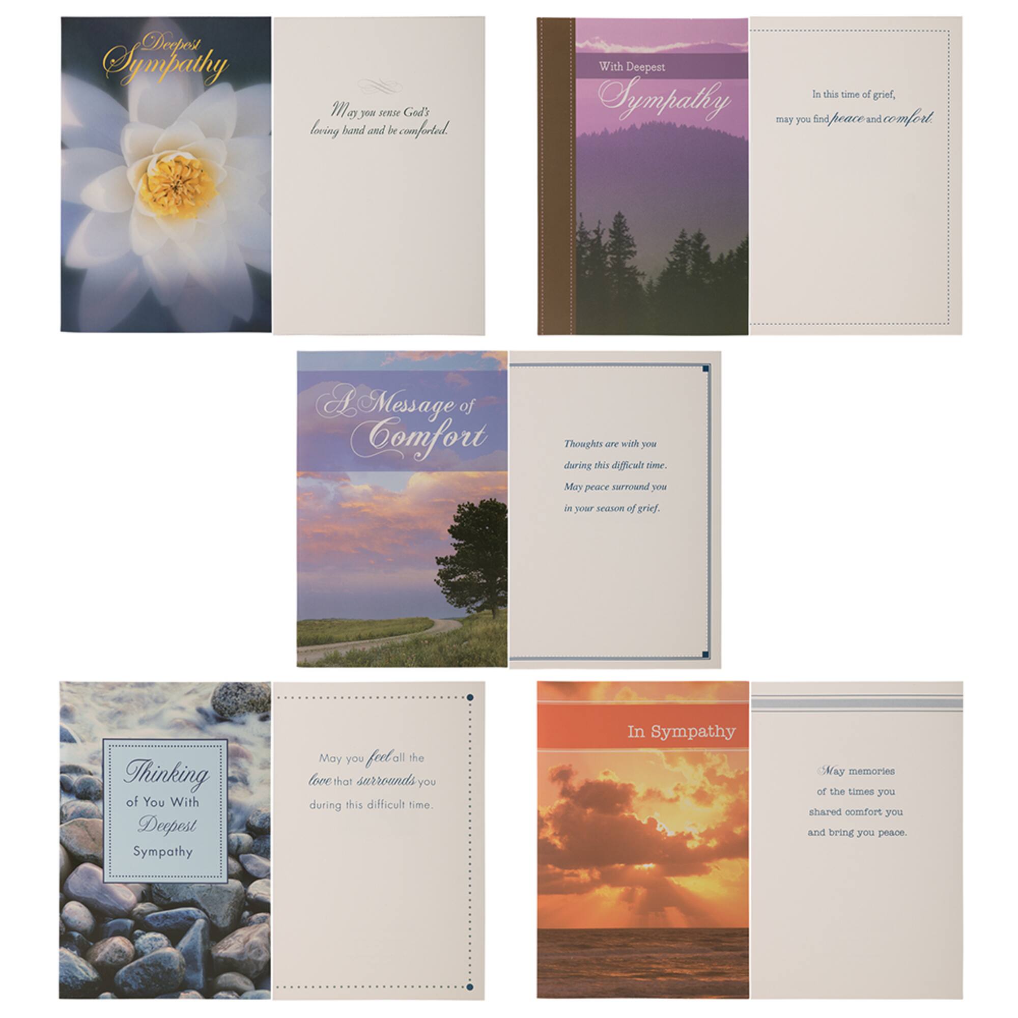 JAM Paper 4" x 6" Assorted Deepest Sympathy Cards & Envelopes, 10ct.